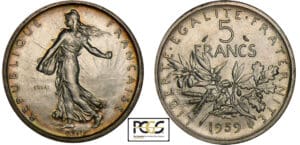 5 francs Semeuse 1959 - Essai 5 francs Semeuse 1959 - Essai