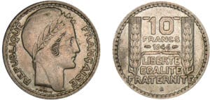 10 francs Turin à la grosse tête 1946 B - Rameaux longs