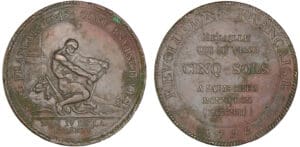 Monneron de 5 sols à l'Hercule 1792 Monneron de 5 sols à l'Hercule 1792