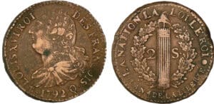 2 sols au faisceau type FRANCOIS 1792 Q (Perpignan) 1er sem. 2 sols au faisceau type FRANCOIS 1792 Q (Perpignan) 1er sem.