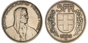 Suisse - 5 francs 1925 B (Berne)