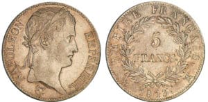 5 francs Napoléon revers empire 1813 MA (Marseille)