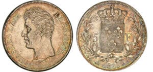 5 francs Charles X - 1er type 1826 B (Rouen)