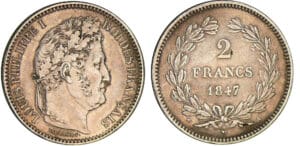 2 francs Louis-Philippe Ier 1847 A (Paris) 2 francs Louis-Philippe Ier 1847 A (Paris)