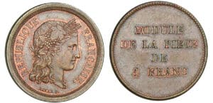 Deuxième république - Module de la 1 franc sd (1848) - Epreuve de Barré