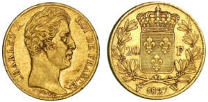20 francs Charles X - 1827 W (Lille)