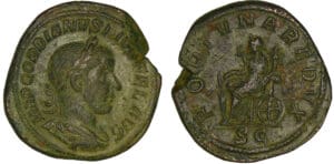 Gordien III - Sesterce (243-244, Rome) - La Fortune assise
