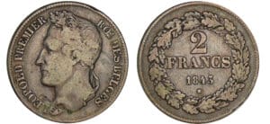 Belgique - Léopold 1er - 2 francs 1843