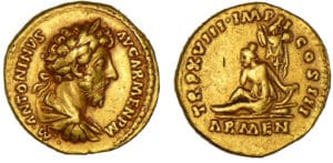 Marc Aurèle - Aureus (164, Rome) - L'Arménie