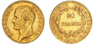 20 francs Napoléon Ier tête nue - An 14 Q (Perpignan) - Frappe médaille 20 francs Napoléon Ier tête nue - An 14 Q (Perpignan) - Frappe médaille