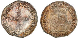 Louis XIV - ¼ écu de Béarn, frappe au marteau - 1643 (Pau)