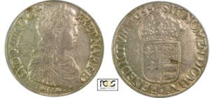 Louis XIV - Ecu de Béarn à la mèche longue - 1655 ..*F*.. (Morlàas)