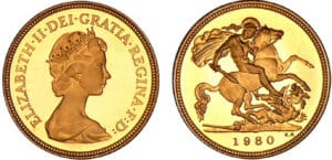 Angleterre - Elizabeth II - 1/2 souverain 1980