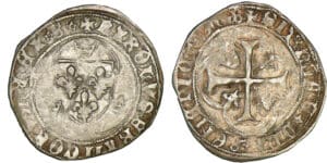 Charles VII - Blanc à la couronne - Bourges Charles VII - Blanc à la couronne - Bourges