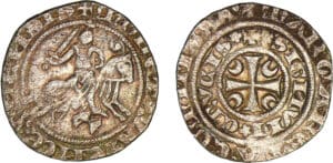 Hainaut - Marguerite de Constantinople - Petit gros au cavalier Hainaut - Marguerite de Constantinople - Petit gros au cavalier