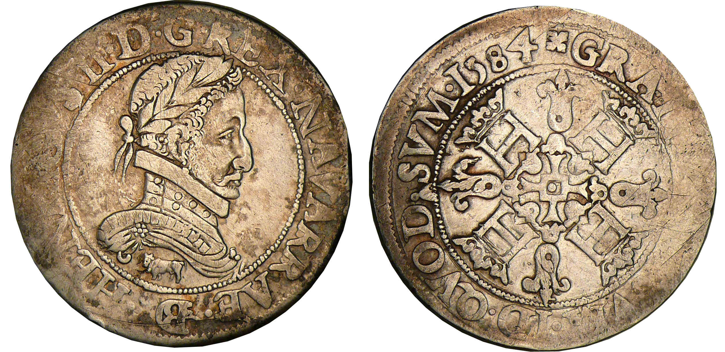 Navarre - Henri III de Navarre, II de Béarn - Franc 1584 (Morlàas) Navarre - Henri III de Navarre, II de Béarn - Franc 1584 (Morlàas)