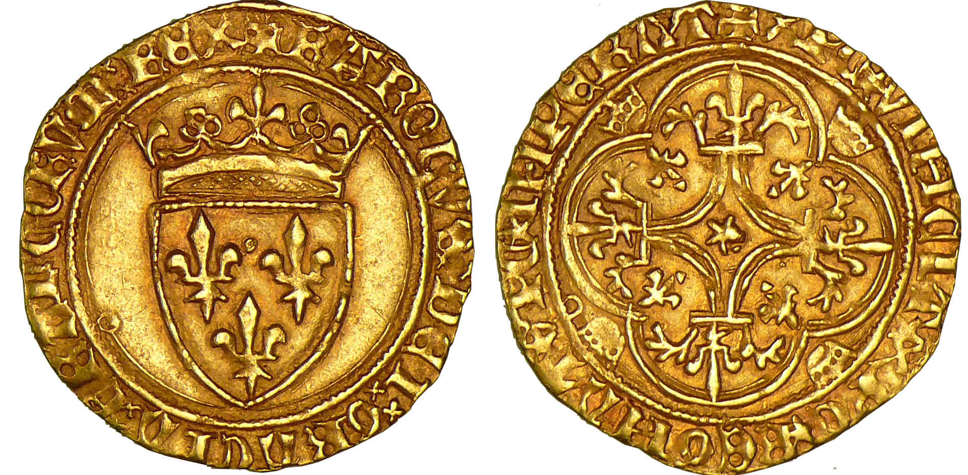 Charles VI - Ecu d'or à la couronne - Villeneuve Saint-Andrè-lès-Avignons Charles VI - Ecu d'or à la couronne - Villeneuve Saint-Andrè-lès-Avignons