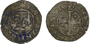 Provence - Jeanne et Louis de Tarente - Denier (Tarascon) Provence - Jeanne et Louis de Tarente - Denier (Tarascon)