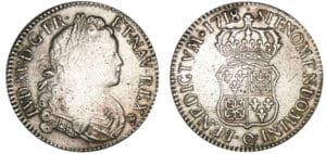 Louis XV - Ecu de France et de Navarre 1718 Q (Perpignan)