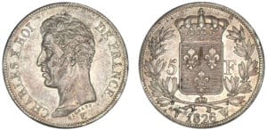 5 francs Charles X - 1er type 1826 W (Lille) 5 francs Charles X - 1er type 1826 W (Lille)