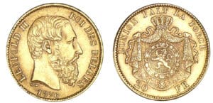 Belgique - Léopold II - 20 francs 1876 - Tranche B