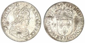 Louis XIV (1643-1715) - ¼ écu à la mèche courte - 1644 A (Paris)
