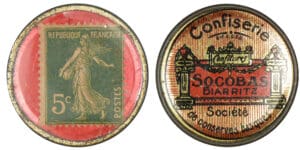 Timbre monnaie confiserie Socobas