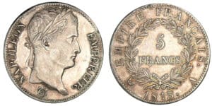 5 francs Napoléon revers Empire 1813 A (Paris)