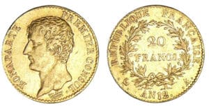 20 francs Bonaparte Premier Consul An 12 A (Paris) 20 francs Bonaparte Premier Consul An 12 A (Paris)
