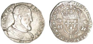 Henri II - Teston à la tête nue 1er type 1558 H (La Rochelle)