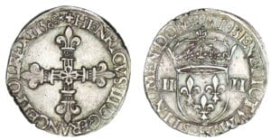 Henri III - Quart d'écu 1588 H (La Rochelle)