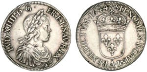 Louis XIV - Ecu à la mèche courte 1644 (rose) A (Paris)