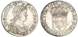 Louis XIV - Demi-écu à la mèche courte 1644 A (Paris) Louis XIV - Demi-écu à la mèche courte 1644 A (Paris)