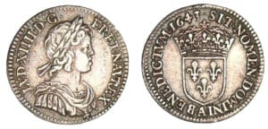 Louis XIV - Douzième d'écu à la mèche courte 1643 A (Paris) Louis XIV - Douzième d'écu à la mèche courte 1643 A (Paris)