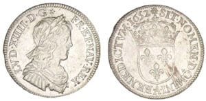 Louis XIV - Quart d'écu à la mèche longue 1652 A (Paris) Louis XIV - Quart d'écu à la mèche longue 1652 A (Paris)