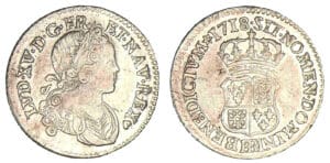 Louis XV - Dixième d'écu de France et de Navarre 1718 BB (Strasbourg)