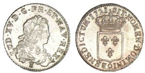 Louis XV - Tiers d'écu de France 1721 9 (Rennes)