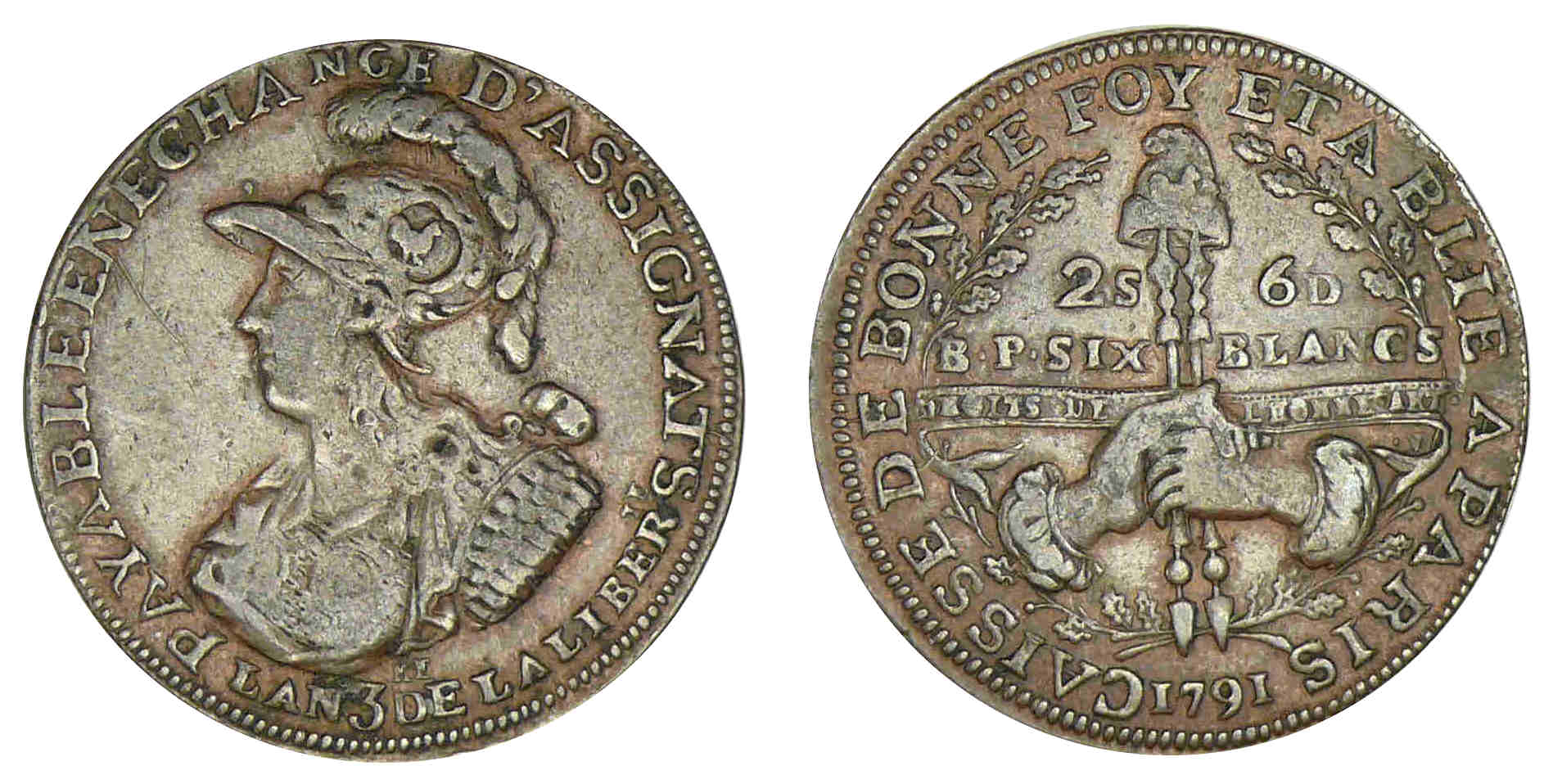 2 sols 6 deniers de Montagny - 1791 2 sols 6 deniers de Montagny - 1791