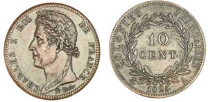 Charles X - 10 centimes des colonies françaises 1825 A (Paris) Charles X - 10 centimes des colonies françaises 1825 A (Paris)