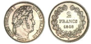 2 francs Louis-Philippe Ier 1848 A (Paris) 2 francs Louis-Philippe Ier 1848 A (Paris)