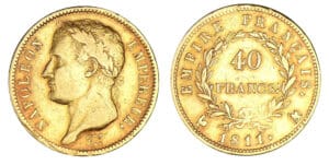 40 francs Napoléon revers Empire 1811 A (Paris)