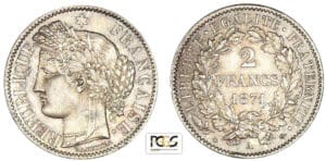 2 francs Cérès avec légende 1871 A (Paris)