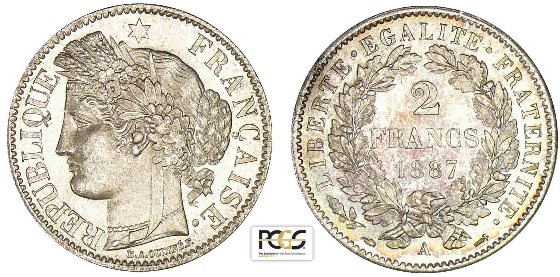 2 francs Cérès avec légende 1887 A (Paris) 2 francs Cérès avec légende 1887 A (Paris)