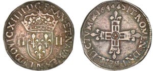 Louis XIV - Quart d'écu - 1644 N (Montpellier) Louis XIV - Quart d'écu - 1644 N (Montpellier)