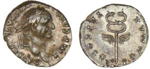 Vespasien - Denier - (74, Rome) - Caducée ailé