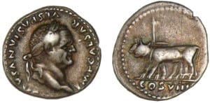 Vespasien - Denier (77-78, Rome) - Attelage de bœufs