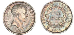 Napoléon 1er (1804-1814) - 1/2 franc tête de nègre 1807 A (Paris) Napoléon 1er (1804-1814) - 1/2 franc tête de nègre 1807 A (Paris)