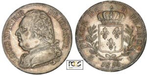5 francs Louis XVIII au buste habillé - 1814 M (Toulouse)