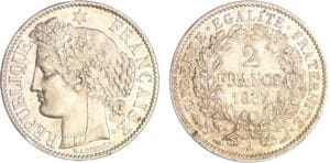 Troisième république (1871-1940) - 2 francs Cérès avec légende 1887 A (Paris)