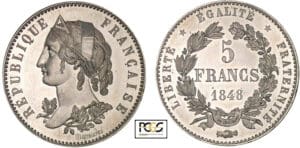 Deuxième république - 5 francs - Concours de Magniadas 1848 Deuxième république - 5 francs - Concours de Magniadas 1848